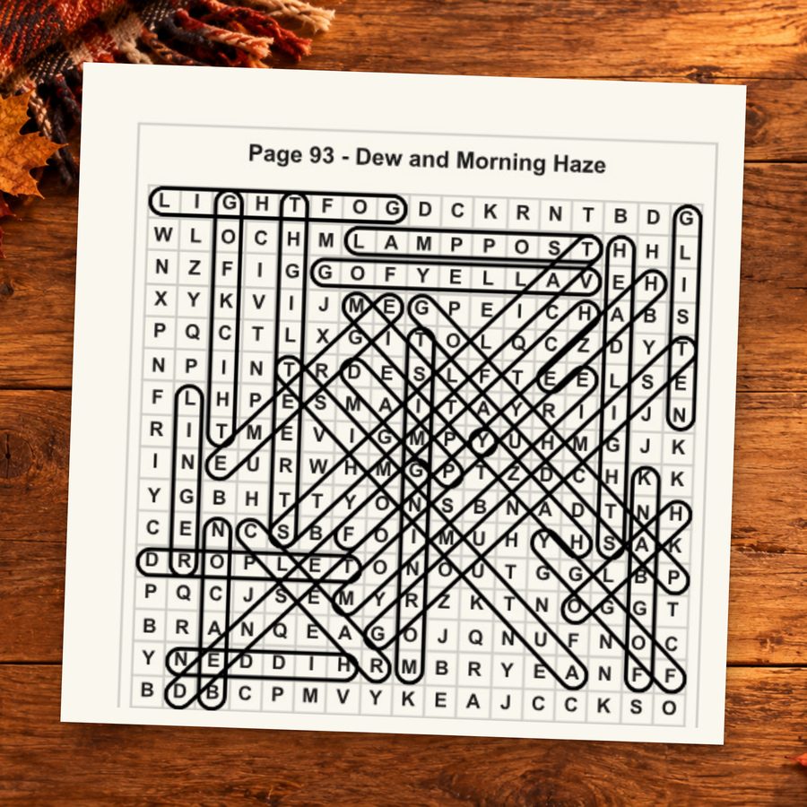 An enlarged marked solution grid from the printed answer key.